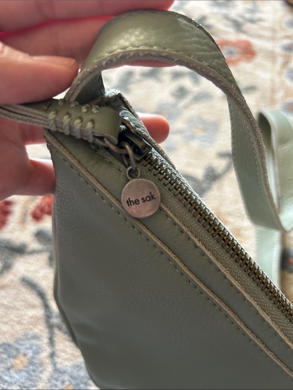 The Sak Blue/Green Leather Crossbody Bag - Picture 3 of 6